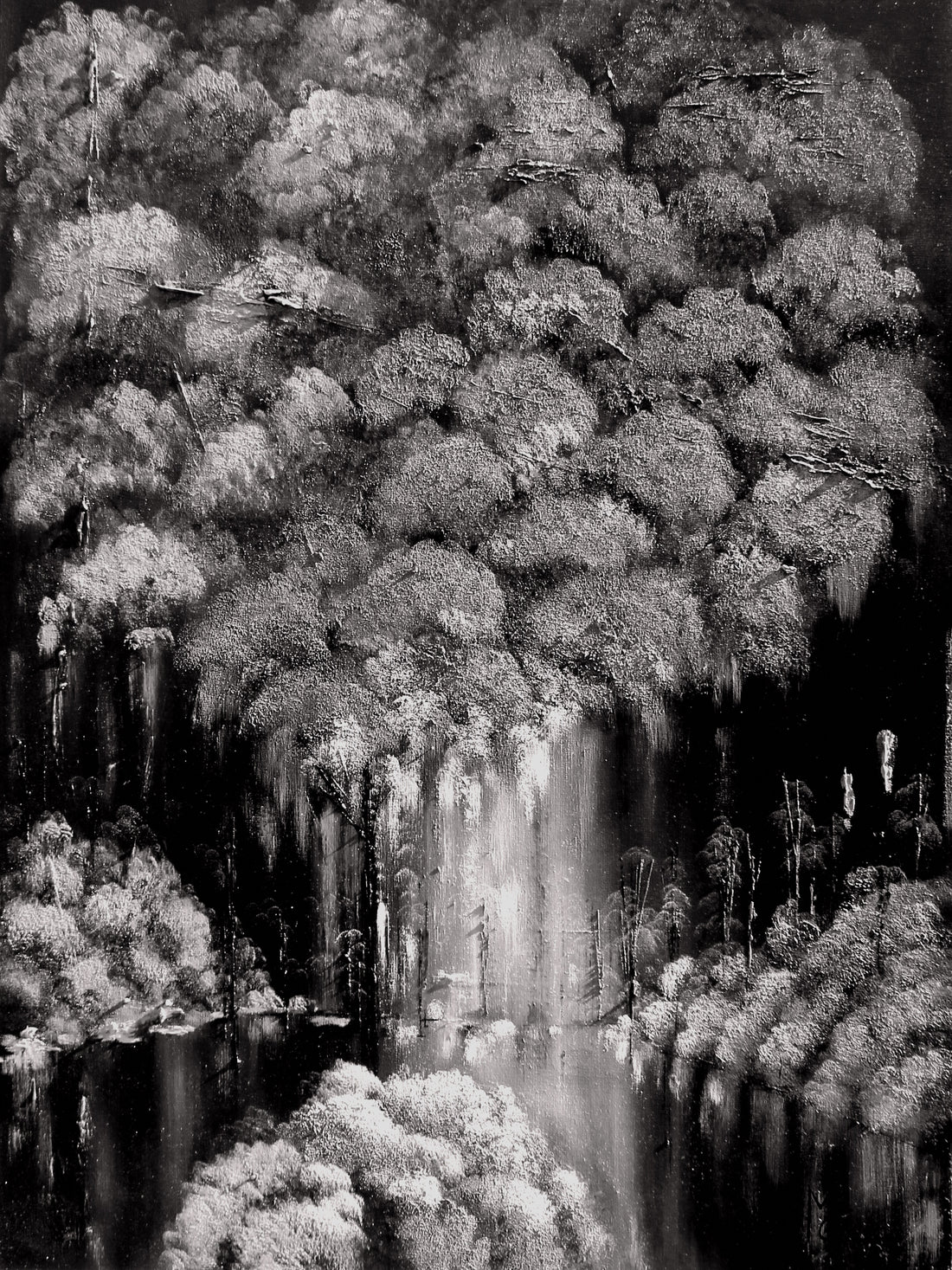 Rebus The Garden B&W | Oil on Canvas