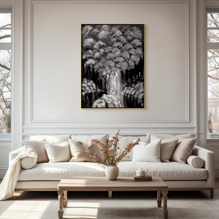 Rebus The Garden B&W | Oil on Canvas