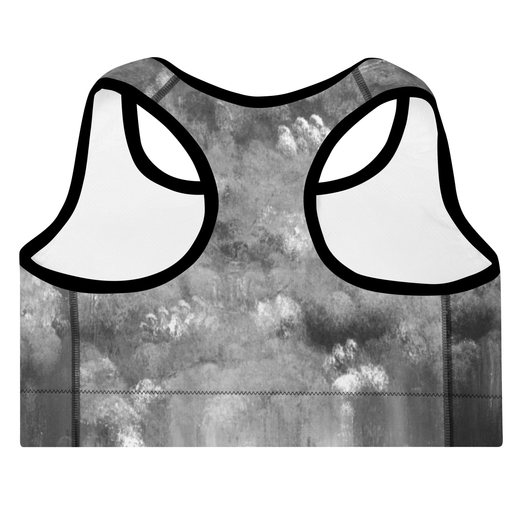 Rebus Black and White Padded Sports Bra