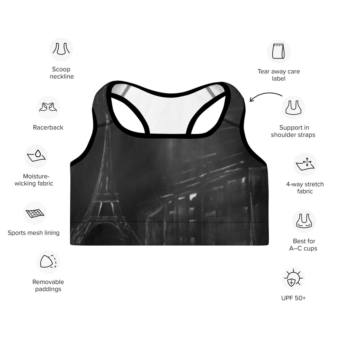 Paris Padded Sports Bra