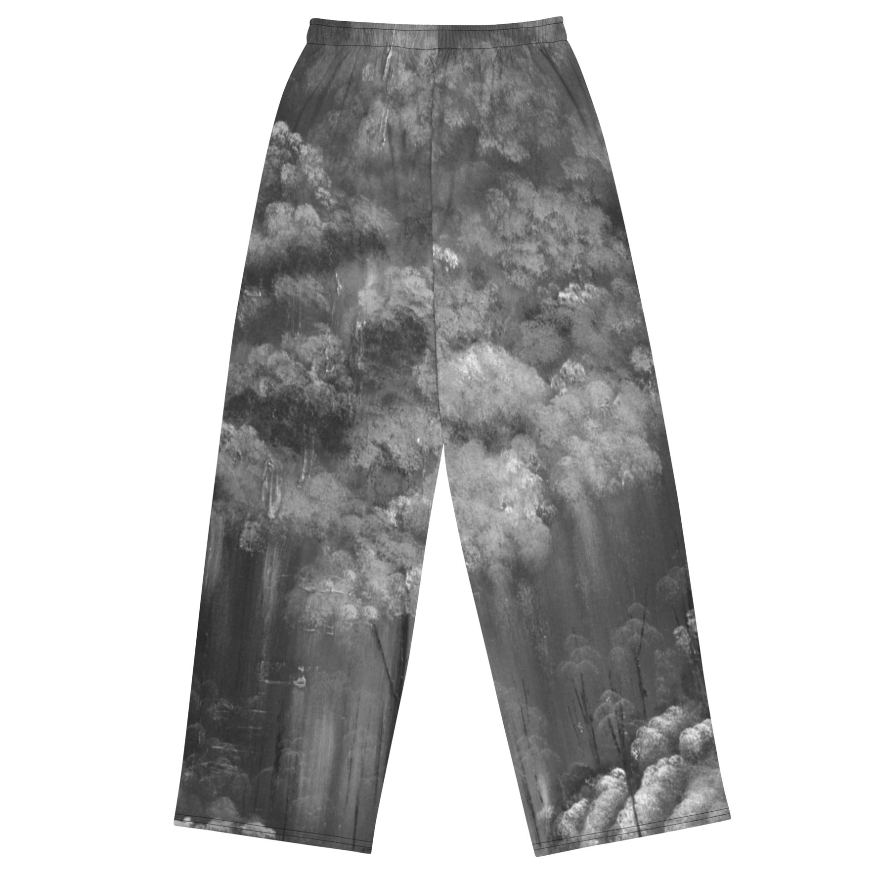 Rebus Black and White Unisex Wide-Leg Pants