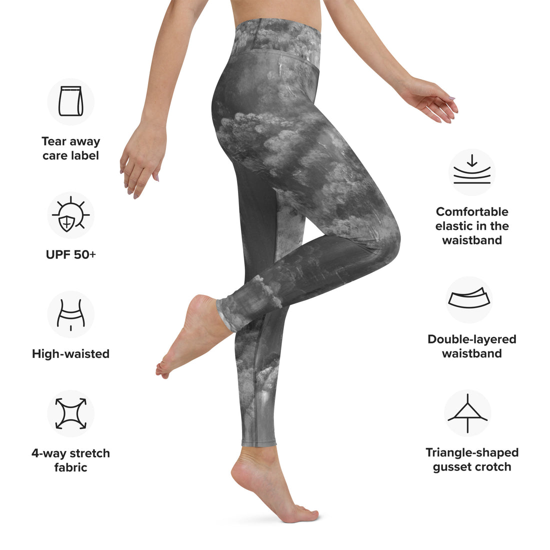 Rebus Black and White Yoga Leggings