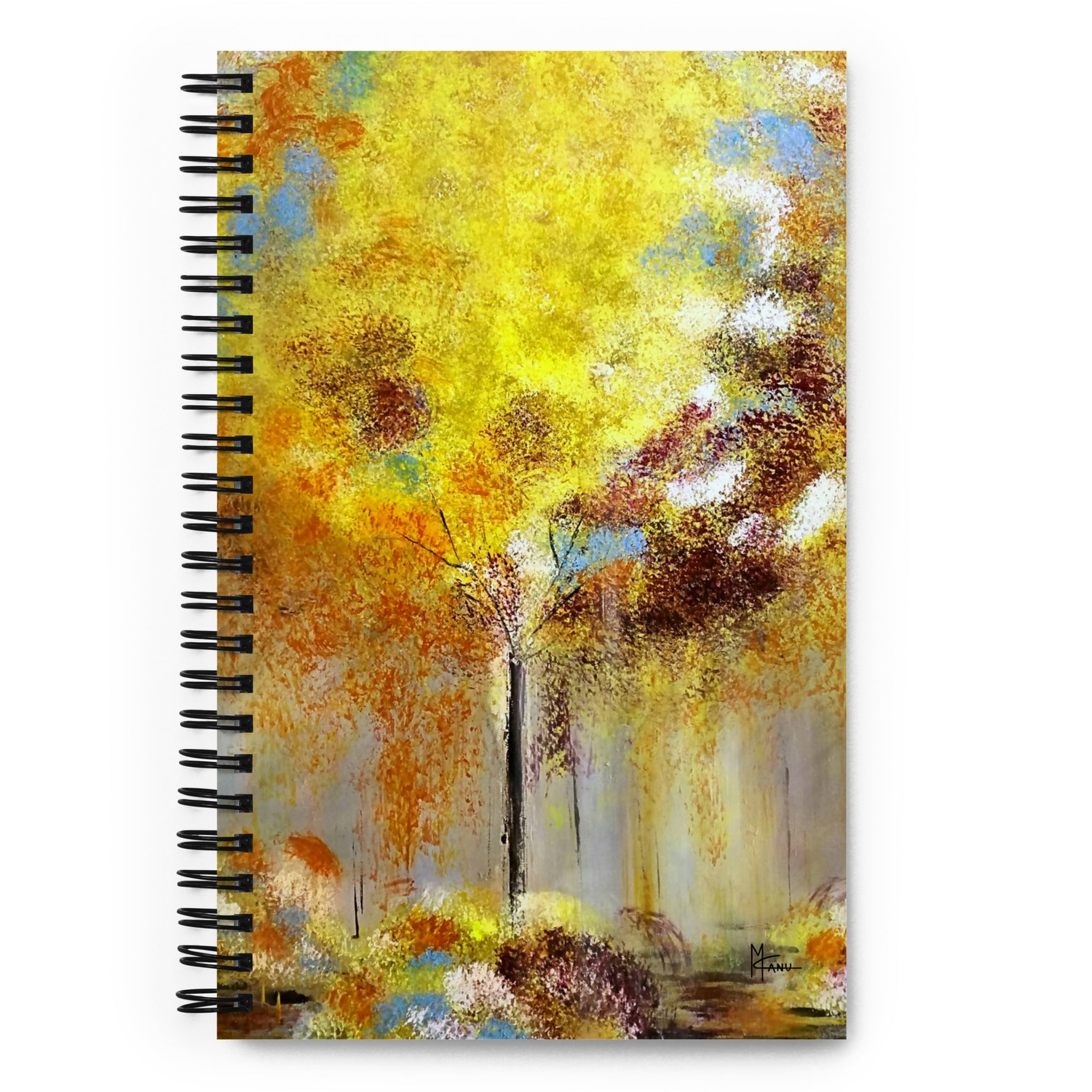 Yellow Bubble Tree Spiral Notebook